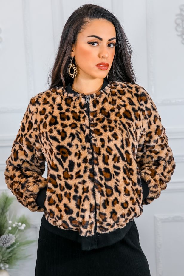 Animal print outlet bomber jacket womens