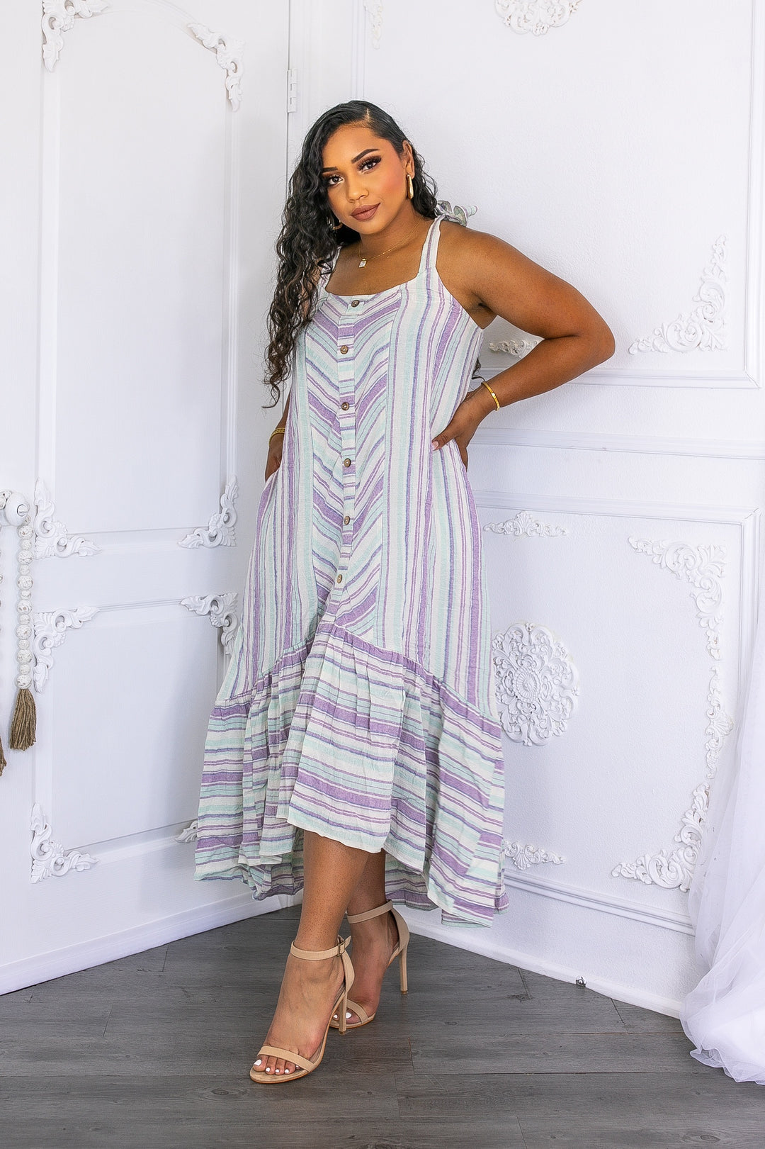 Cotton Ruffle Maxi Dress