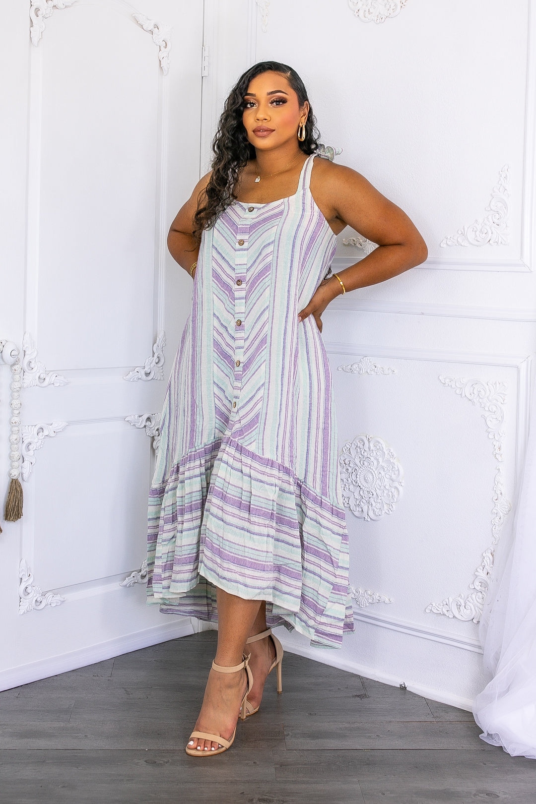 Cotton Ruffle Maxi Dress