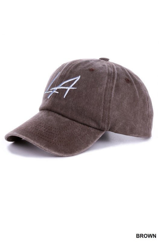 LA (Los Angeles) Embroidered Vintage Washed Cap Hats