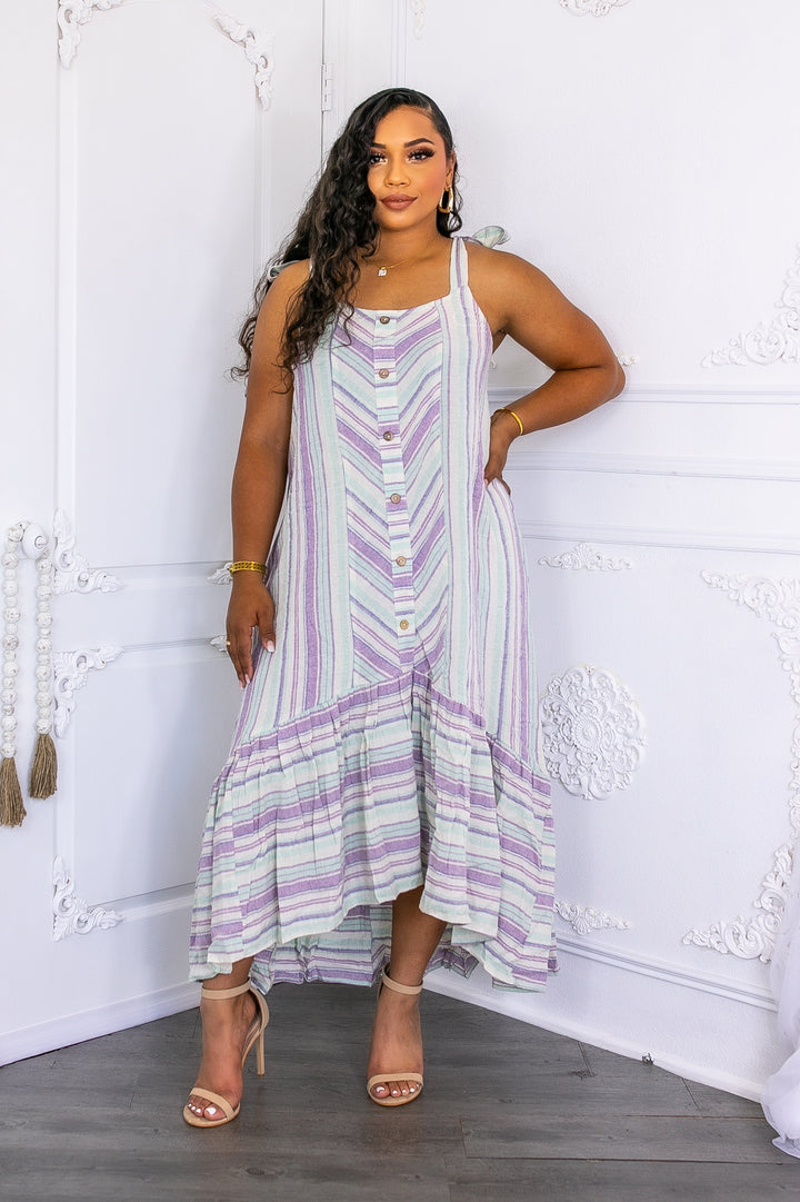 Cotton Ruffle Maxi Dress