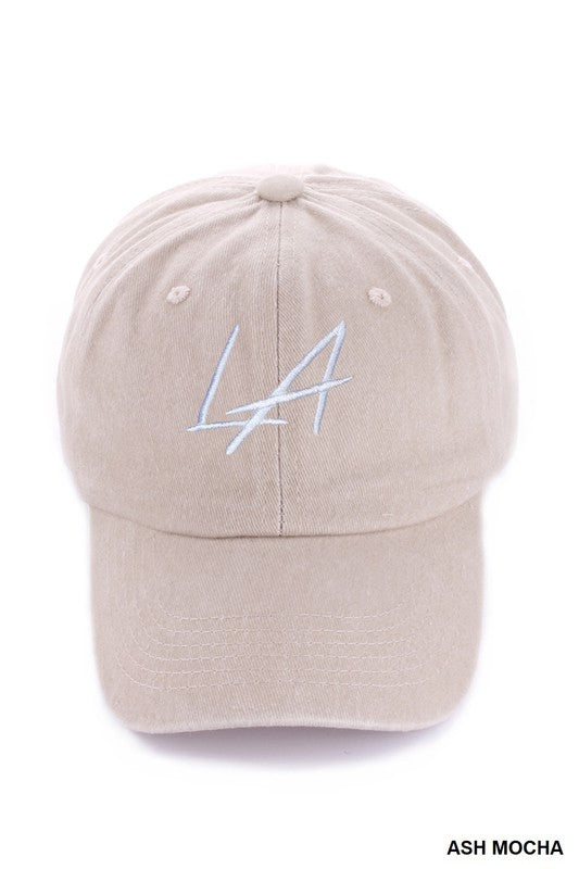 LA (Los Angeles) Embroidered Vintage Washed Cap Hats