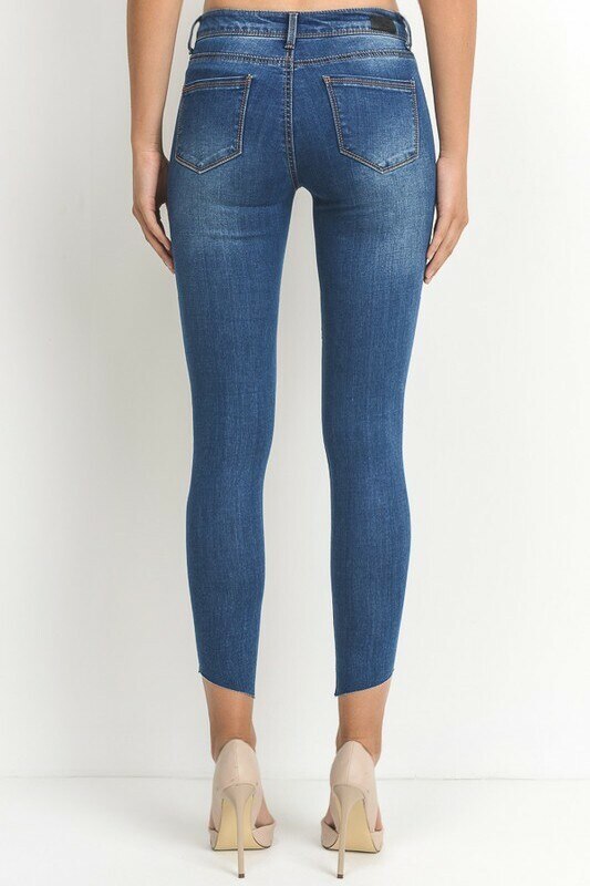 All Cut Out Denim Jeans with diagonal clean cut legs - SURELYMINE