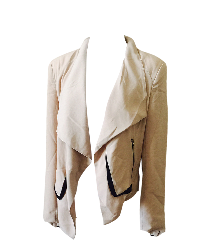 Asymmetrical Blazer With Side Zipper - SURELYMINE