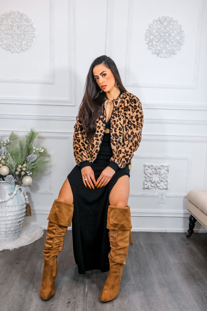 Wild Things Animal Print Bomber Jacket