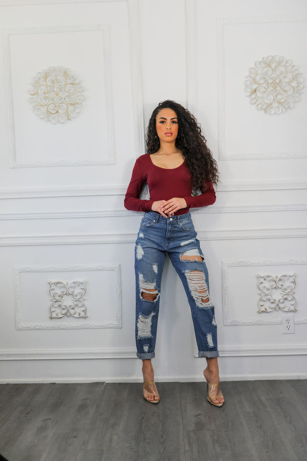 Destroyed and Ripped Maxed Out Boyfriend Jeans