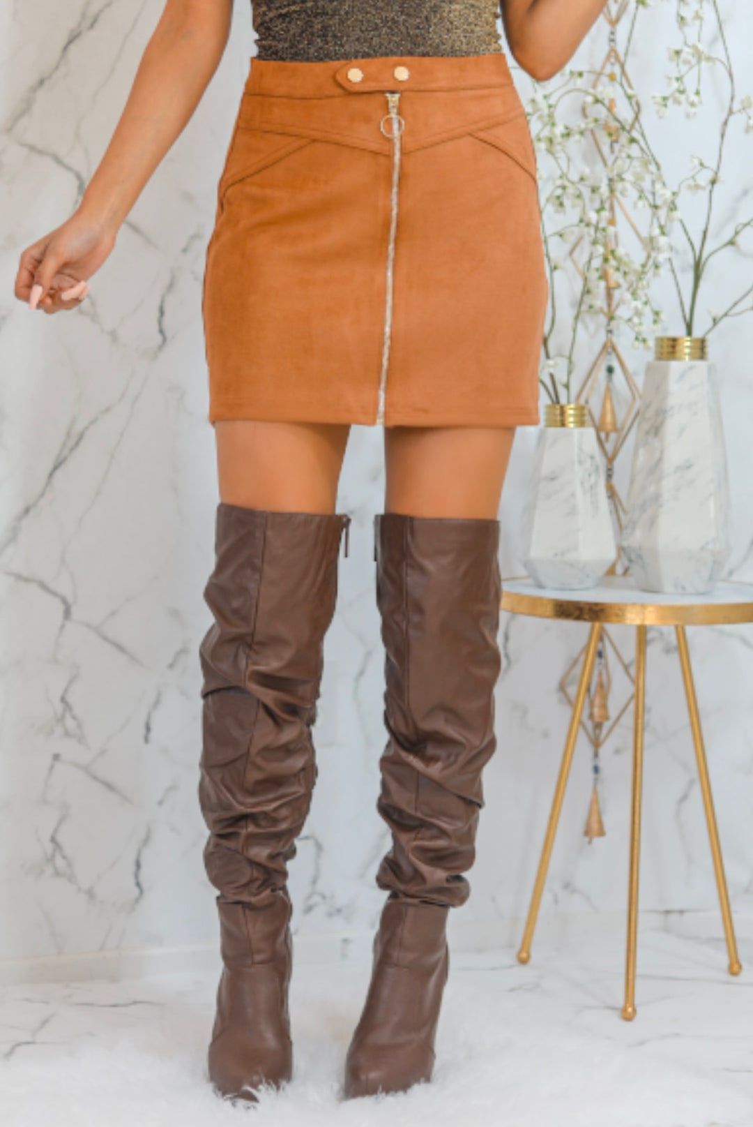 Don’t Be Suede Faux Suede Mini Skirt