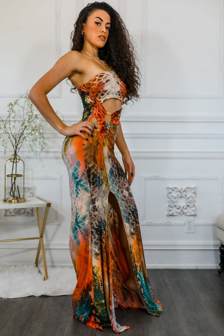 Mingle Around the World Multi Color Maxi Dress